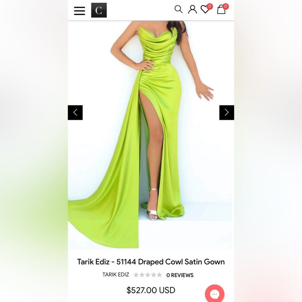 Tarik Ediz - 51144 Draped Cowl Satin Gown